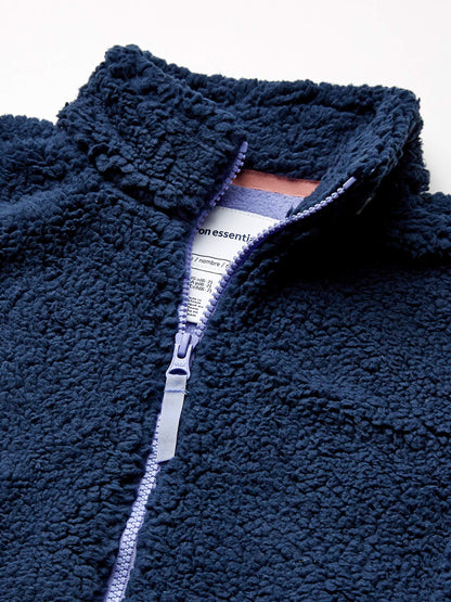 Amazon Essentials Mädchen Sherpa-Fleecejacke mit durchgehendem Reißverschluss