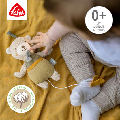 Fehn Mini-Spieluhr Otter – Kuscheltier & Einschlafhilfe: Aufzieh-Spieluhr mit sanfter Melodie Brahms Wiegenlied beruhigt in jeder Situation – für Babys und Kleinkinder ab 0+ Monaten