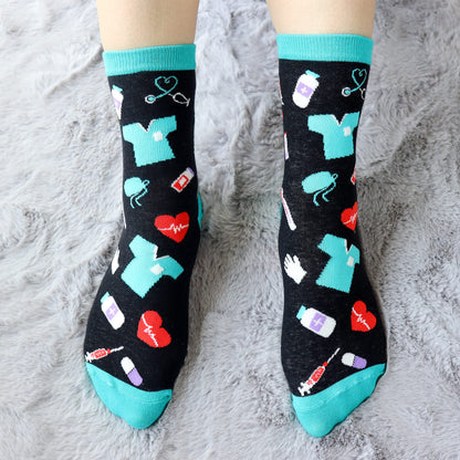 Socken 35-38 Pferd Mädchen Geschenk Knie Socken Baumwolle Socken