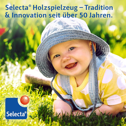 Selecta Lok-Greifling, 8,5 cm, Holz, 6 Monate - 3 Jahre, Lokomotive mit Klapperringen