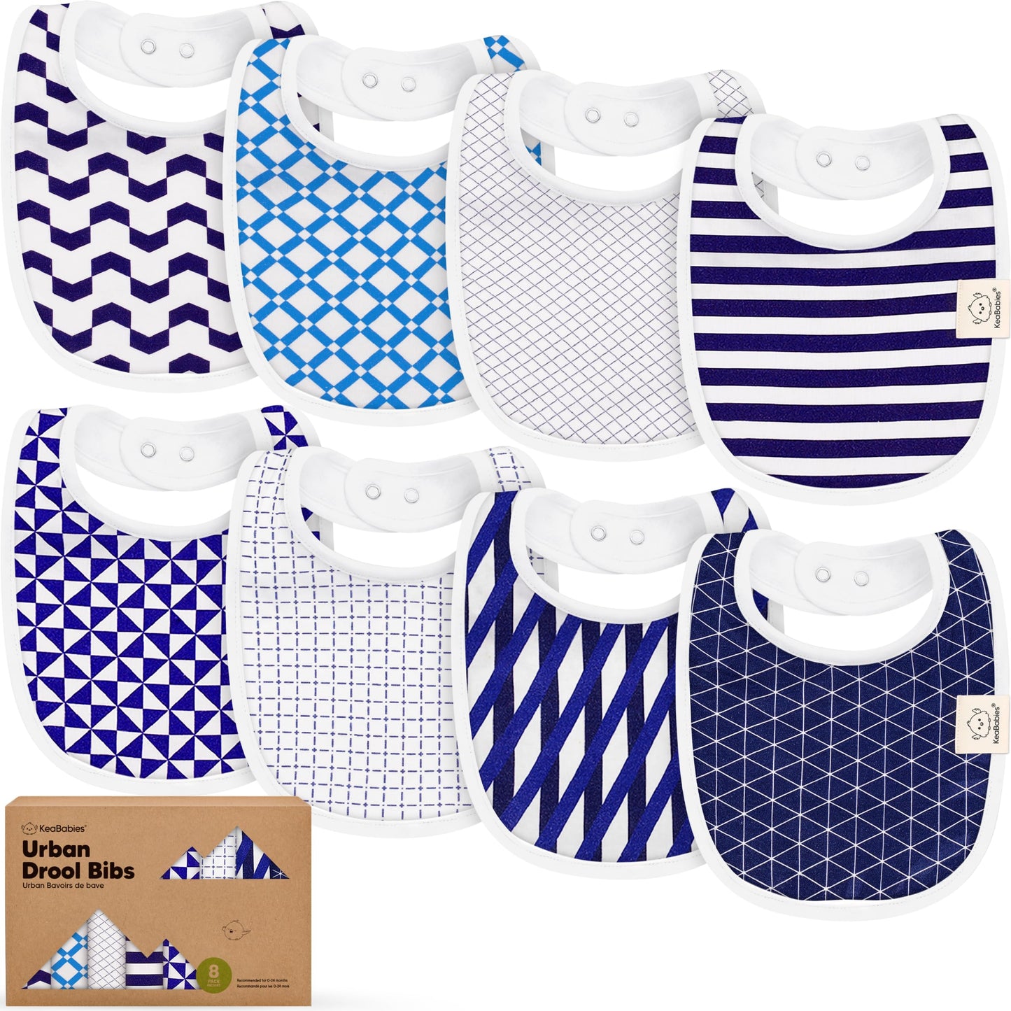 Baby Bibs for Boys &amp; Girls - 8-Pack Organic Cotton Teething Bibs - Baby Bibs for Girls &amp; Boys - Large Bibs for Infants, Toddlers (Wilderness) 