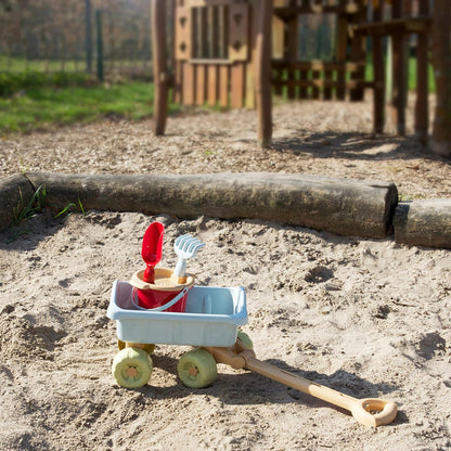 Theo Klein 7687 Handcart with Bucket Set, Robust Handcart, Includes Sandpit Toys, Recycled Plastic, Anti-UV, Toy for Children from 18 Months