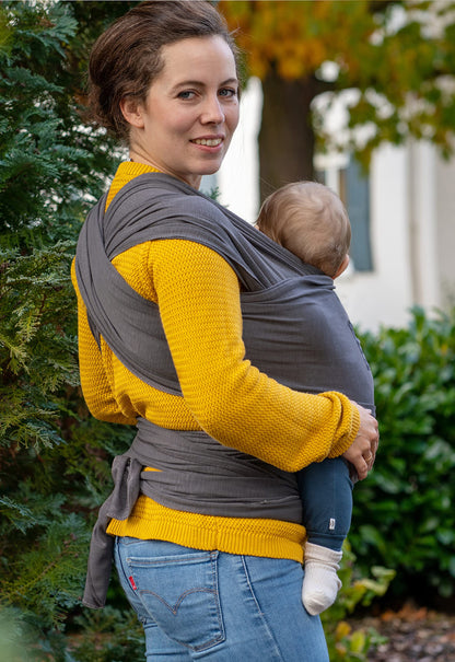 manduca Sling - Babytragetuch - Elastische Babytrage für Neugeborene von der Geburt bis zu 15 kg - Bio-Baumwolle - GOTS zertifiziert
