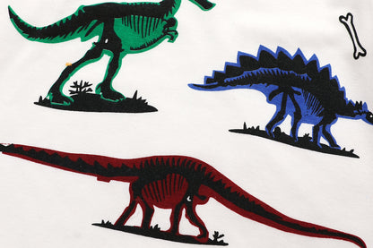 Dinosaurier-Pyjamas für Jungen, lange Nachtwäsche aus Baumwolle, Pyjamas für Kinder