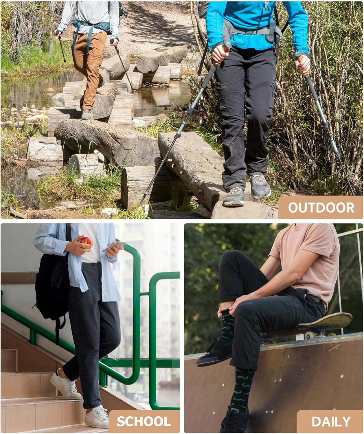 YOUNGSOUL Cargohose Jungen Wasserdicht Kinder Wanderhose Outdoor Jungs Cargo Hose mit Gummizug