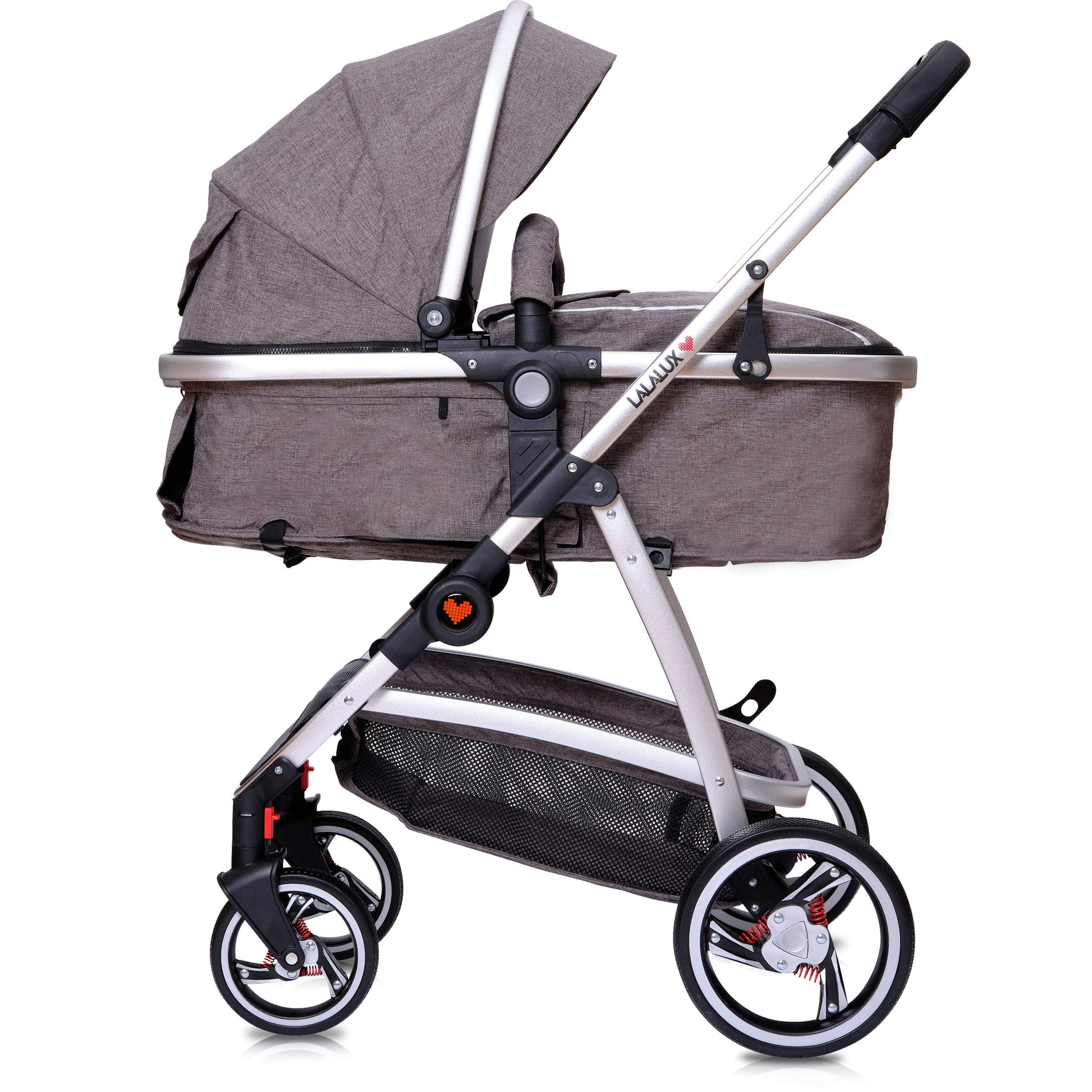 Lalalux Babyboomer leichter Kombikinderwagen Komplettset, Multifunktions-Kinderwagen, klappbar, sportlich, universell, doppelte Federung, inkl. Tasche, Regenschutz u.v.m. Für Kinder bis 36 Monate - Meloni2