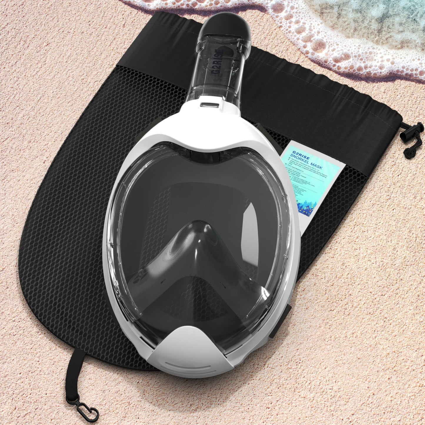 G2RISE® Schnorchelmaske Kinder, tauchermaske vollgesichtsmaske, CO2-sichere, Anti-Beschlag und Trockenoberteil Schnorchel Vollmaske