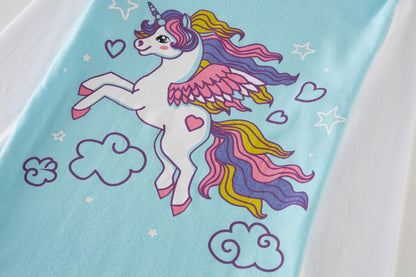 LOLPIP Mädchen Pyjamas 100% Baumwolle Schlafanzug für Kinder Schlafkleidung Langarm 4 Stück Set 1-12 Jahre