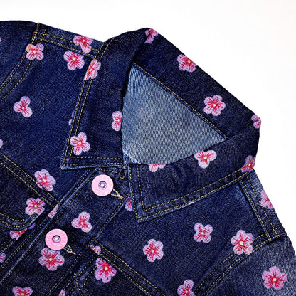 Peacolate 2-11 Jahre kleine Mädchen Stickerei Pailletten Schmetterling Mäntel Jeansjacke