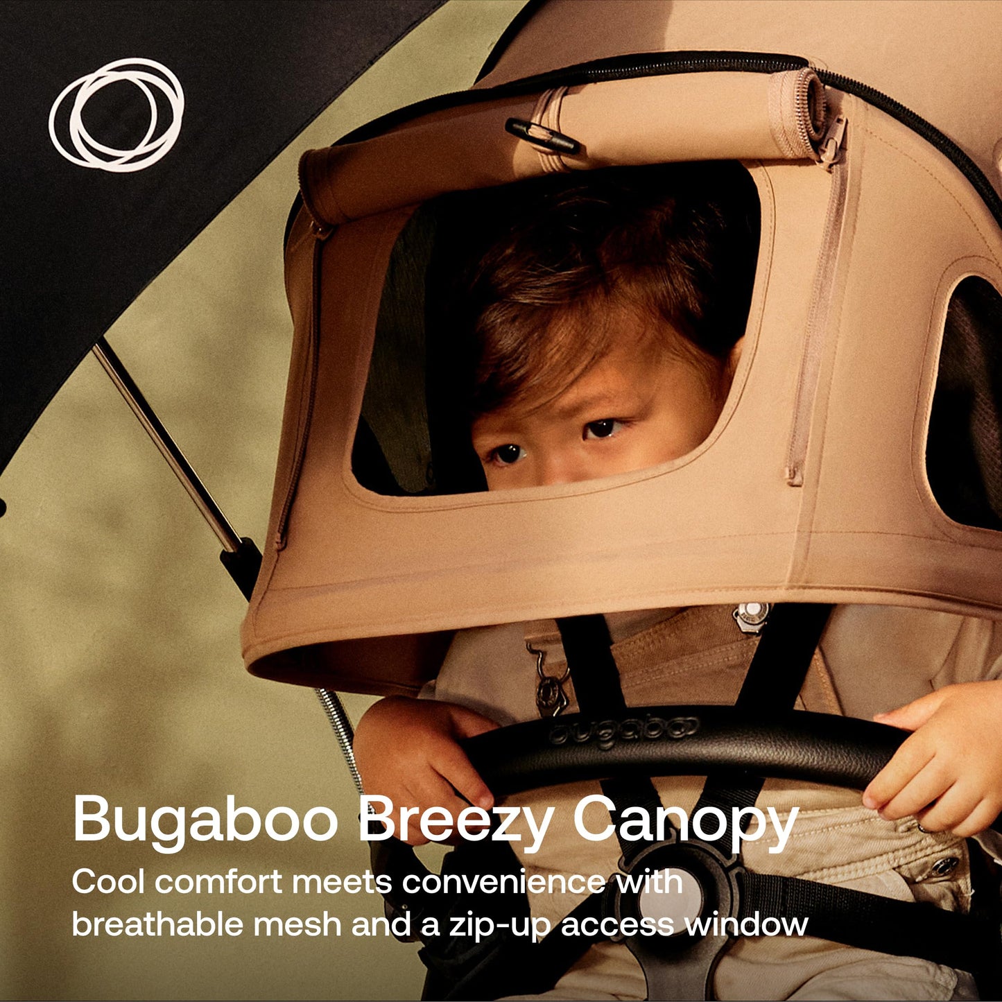 Bugaboo Dragonfly Sonnendach mit Lüftungsfenstern, ausziehbar für zusätzlichen und optimalen Sonnenschutz, wasserabweisend, Deep Indigo