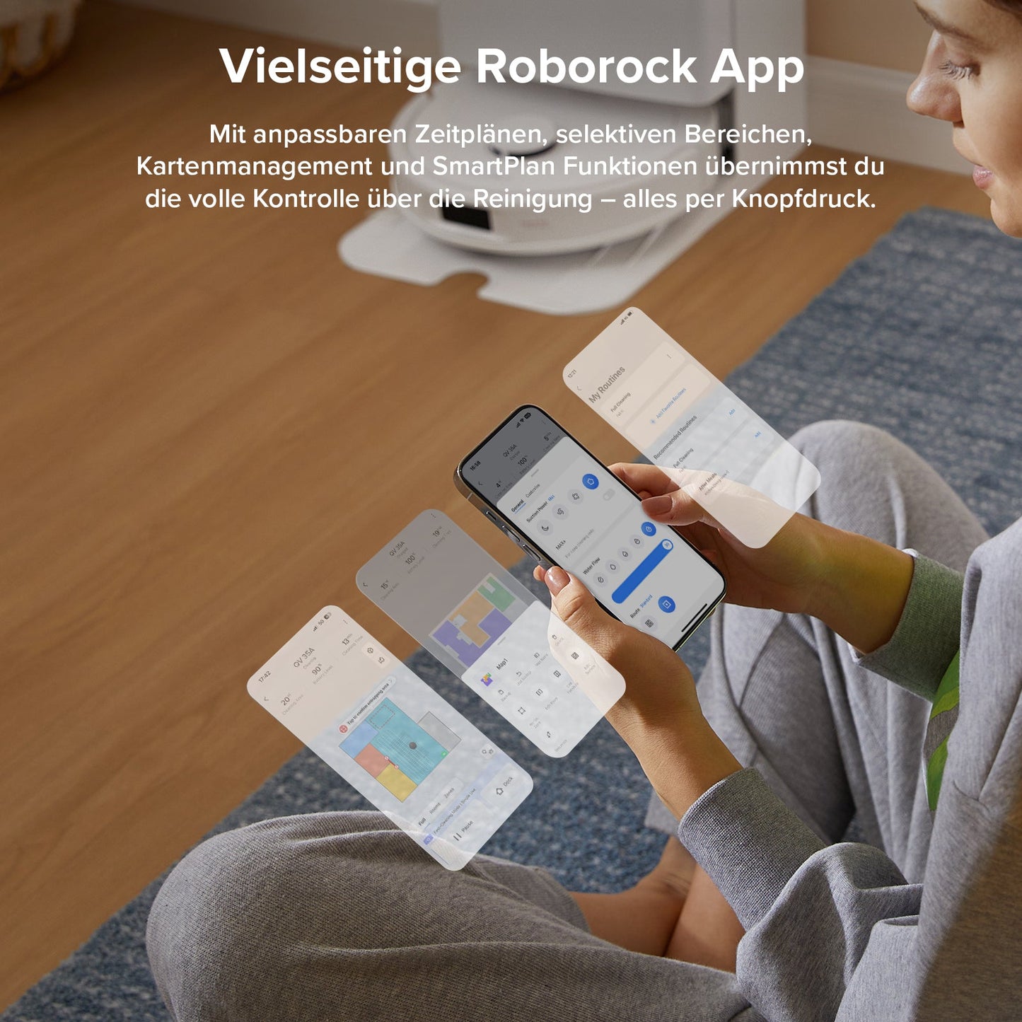 Roborock QV 35A Saugroboter Set (verbessert von Qrevo S) mit Multifunktionsdock (mit Staubsaugerbeutel*2 Stück)