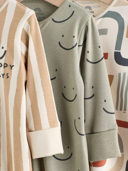 NEXT Baby Jungen Schlafanzüge mit Bärenmotiv, 3er-Pack