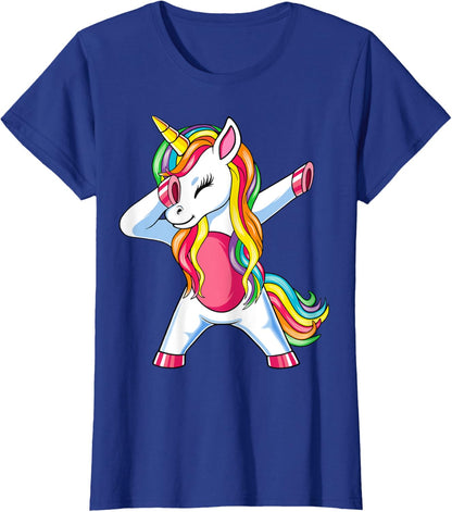 Dab Einhorn Dabbing Unicorn Regenbogen Jungen Mädchen Kinder T-Shirt