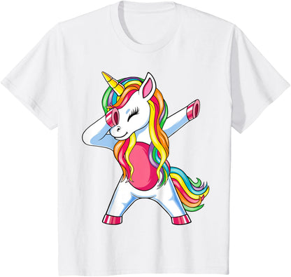 Dab Einhorn Dabbing Unicorn Regenbogen Jungen Mädchen Kinder T-Shirt