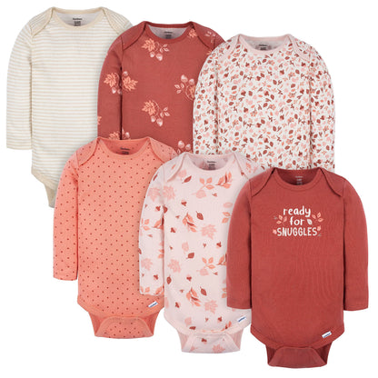 Mädchen 6er-Pack Langarm-Strampler Bodys Baby und Kleinkind T-Shirt Set (6er Pack)