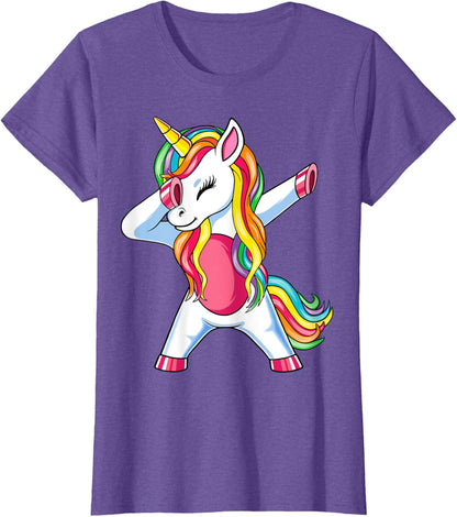 Dab Einhorn Dabbing Unicorn Regenbogen Jungen Mädchen Kinder T-Shirt