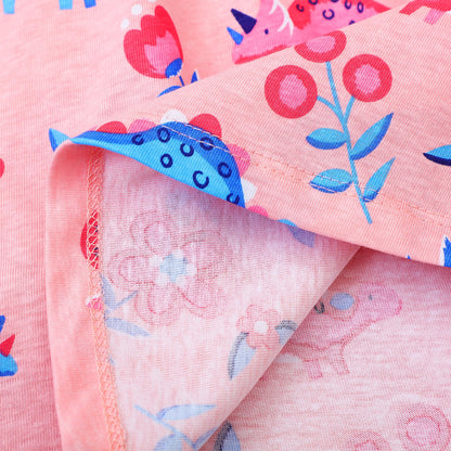JinBei Mädchen Kleid Baumwolle Rundhals Rüschen Ärmellos Lässige Einhorn Cartoon-Applikationen Blau/Weiße Gestreift Kleidung Kinder Sommer Party Festliches Prinzessin A-Linie Kleider Gr. 98-128