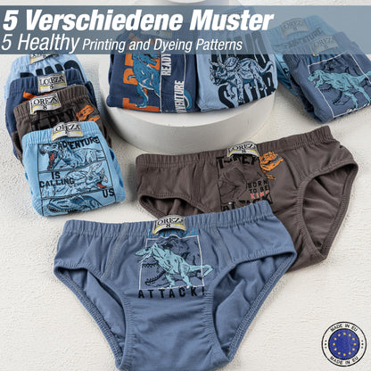 LOREZA ® 10 Pack Jungen Slips aus Baumwolle Unterhosen Größe 92-158