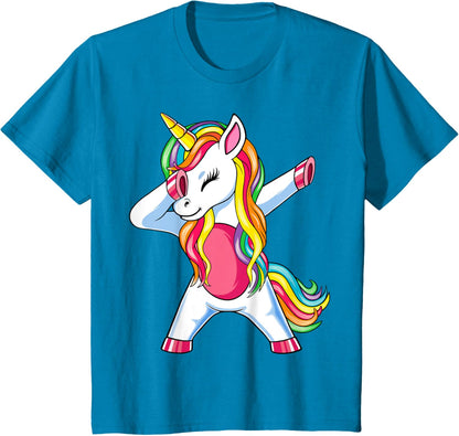 Dab Einhorn Dabbing Unicorn Regenbogen Jungen Mädchen Kinder T-Shirt