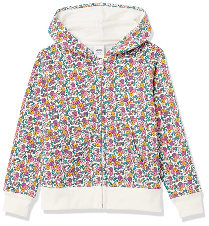 Essentials Girls' Fleece Zip-Up Hoodie 