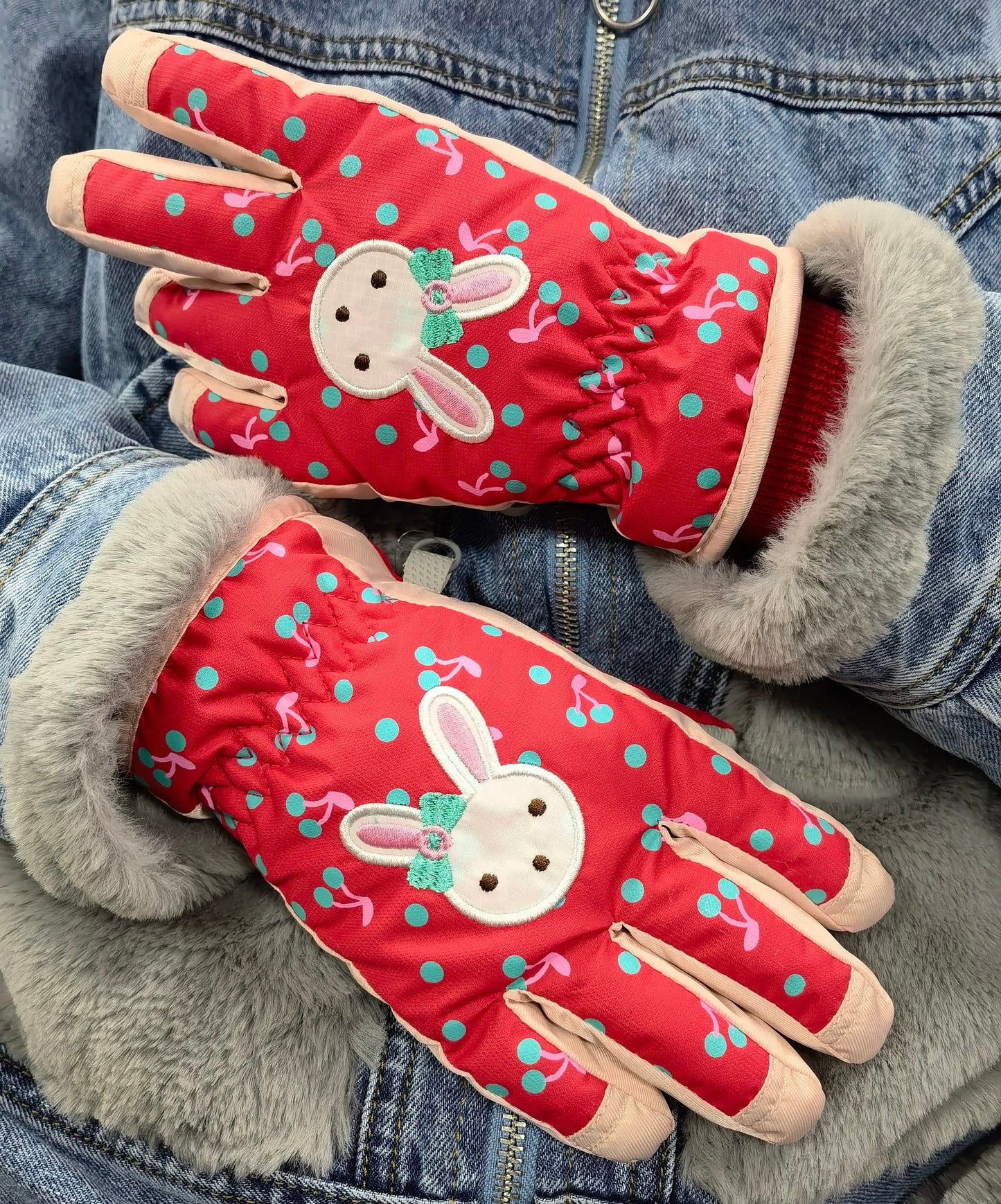 TRIWONDER Children's Ski Gloves, Thermal Fleece Gloves, Warm Winter Gloves for Boys and Girls