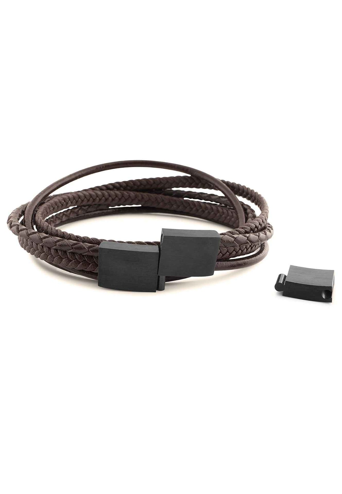 Ambush Synthetic Leather Bracelet - Black Brown