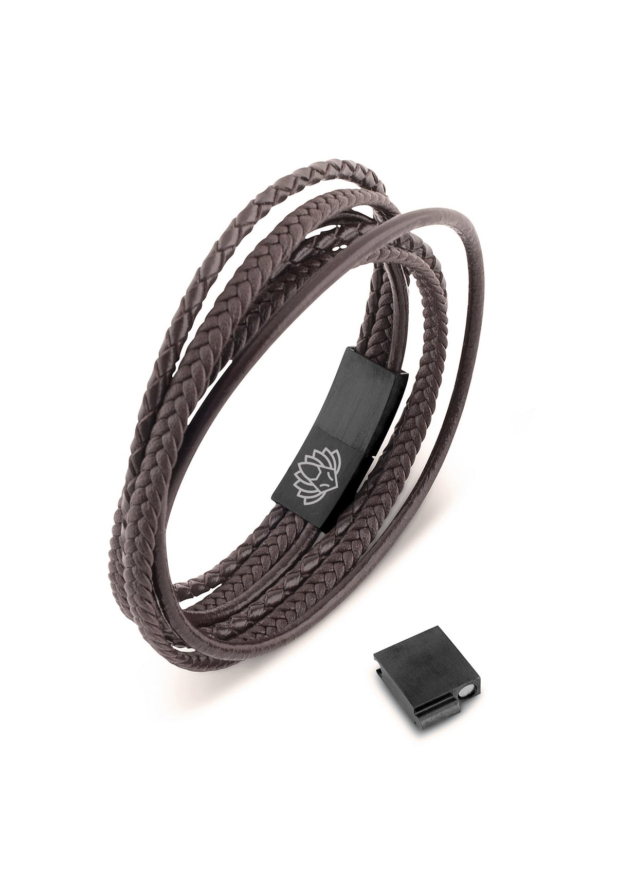 Ambush Synthetic Leather Bracelet - Black Brown