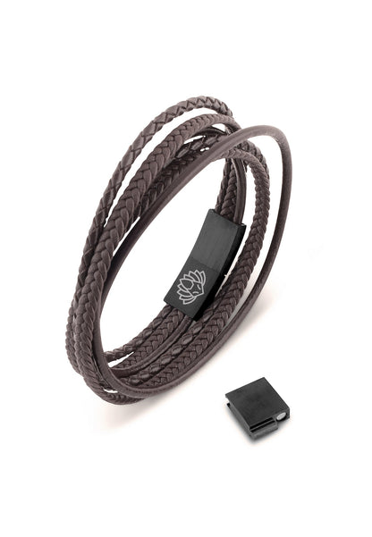 Ambush Synthetic Leather Bracelet - Black Brown