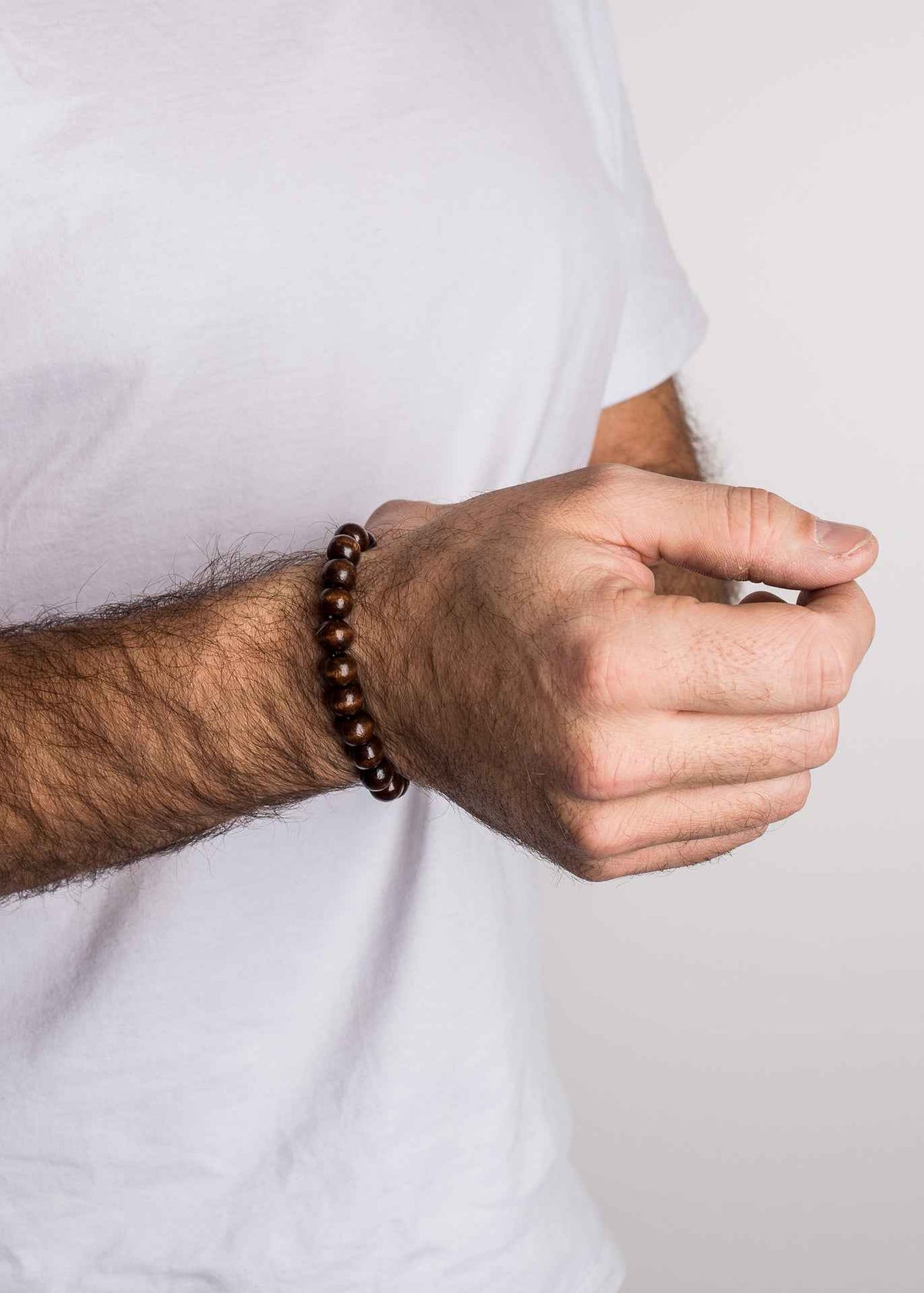 Artem Wood Bracelet - Brown - Silver