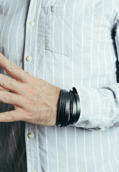 Dark Matter Synthetic Leather Bracelet - Black Black