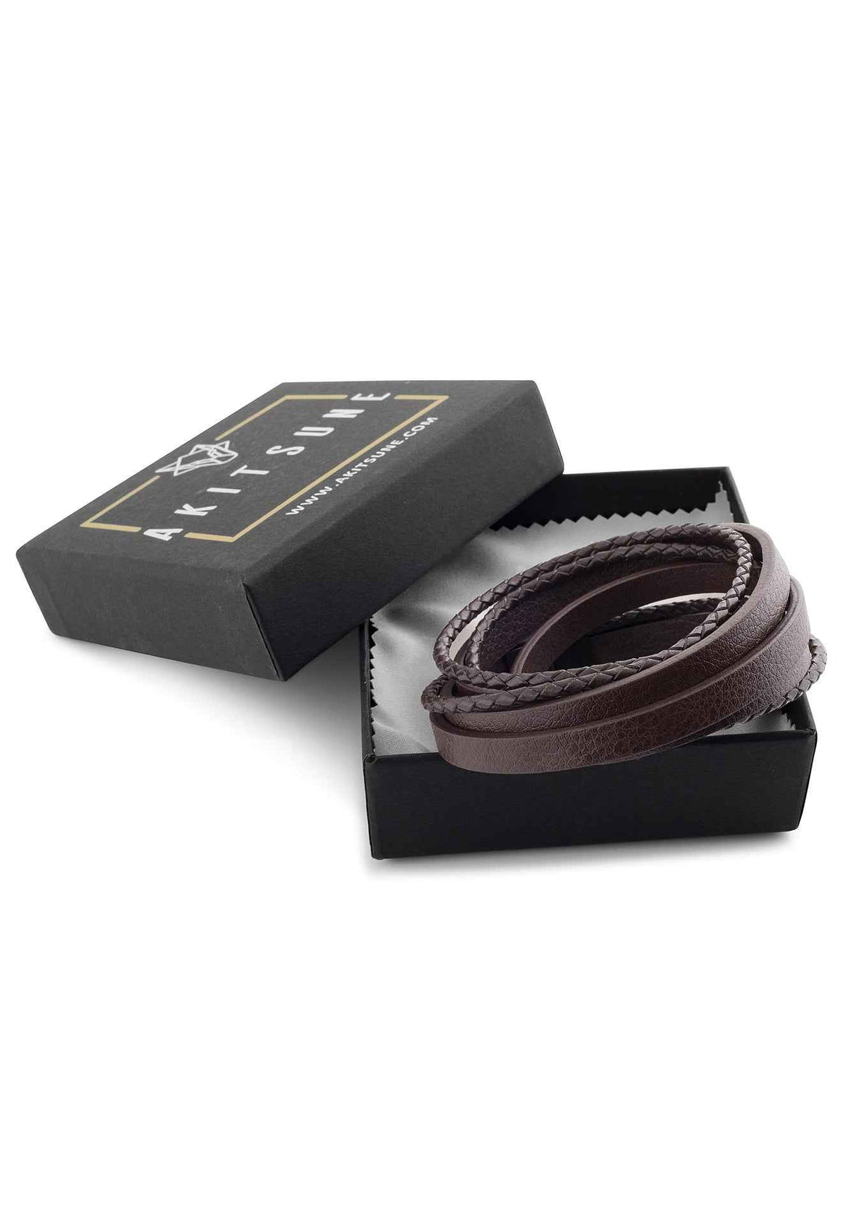 Dark Matter Synthetic Leather Bracelet - Black Brown
