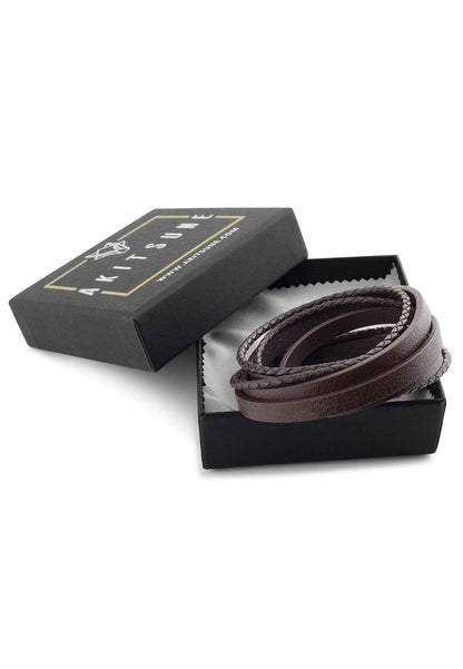 Dark Matter Synthetic Leather Bracelet - Black Brown