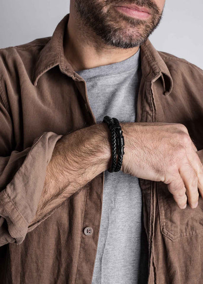 Gracilitas Leather Bracelet Matte Black - Black