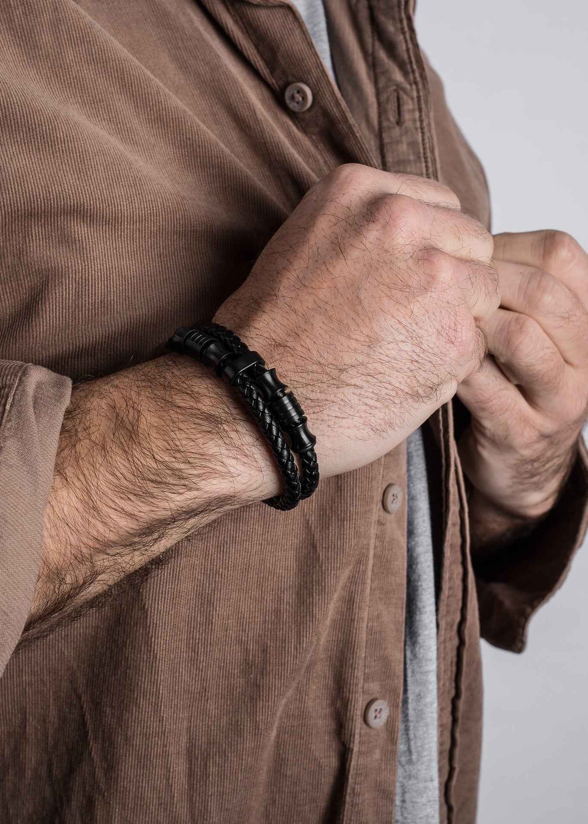 Gracilitas Leather Bracelet Matte Black - Black