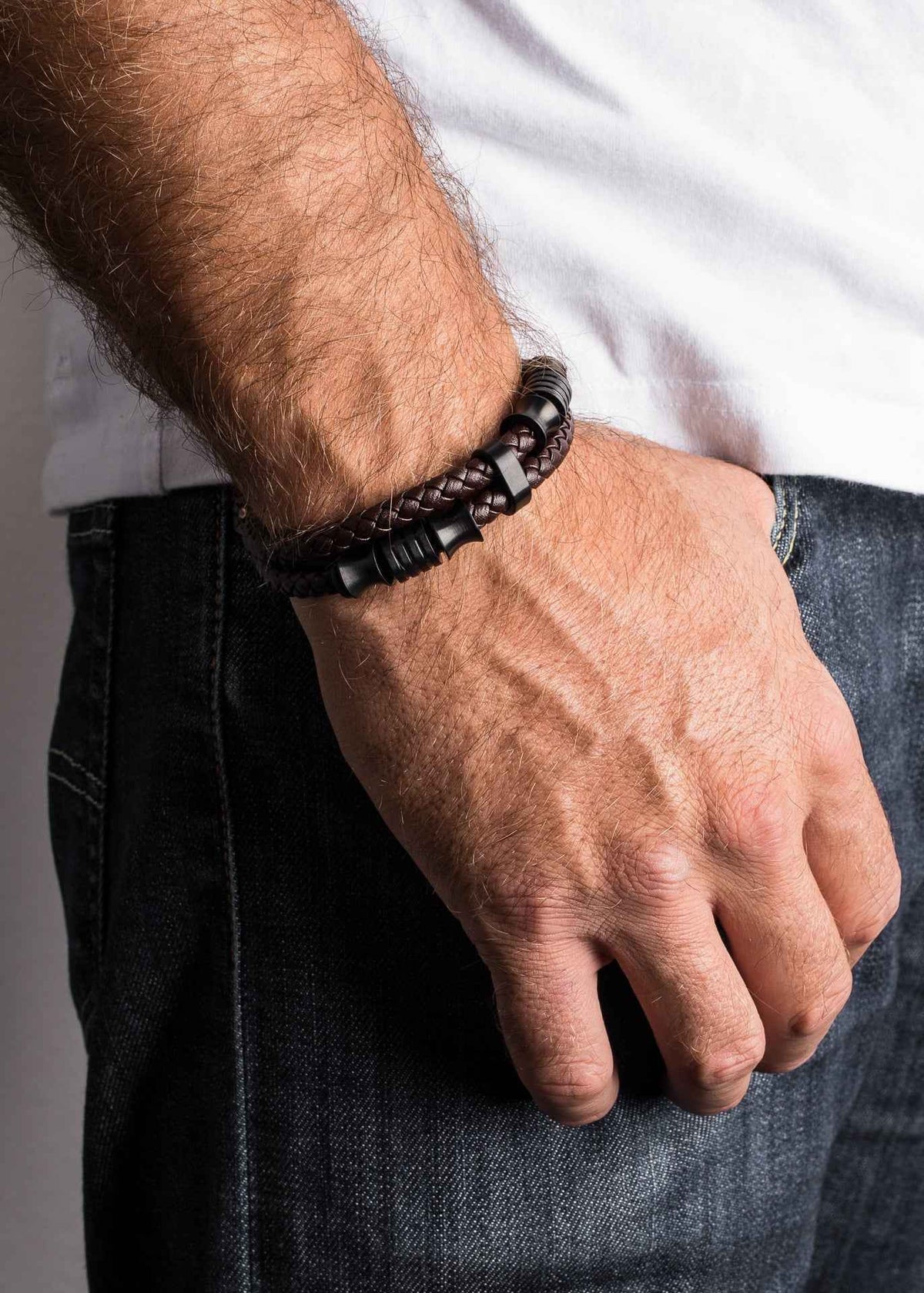 Gracilitas Leather Bracelet Matte Black - Brown