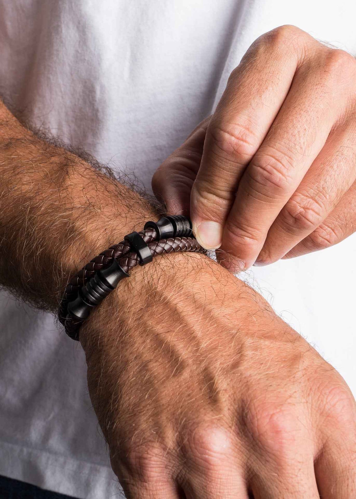 Gracilitas Leather Bracelet Matte Black - Brown