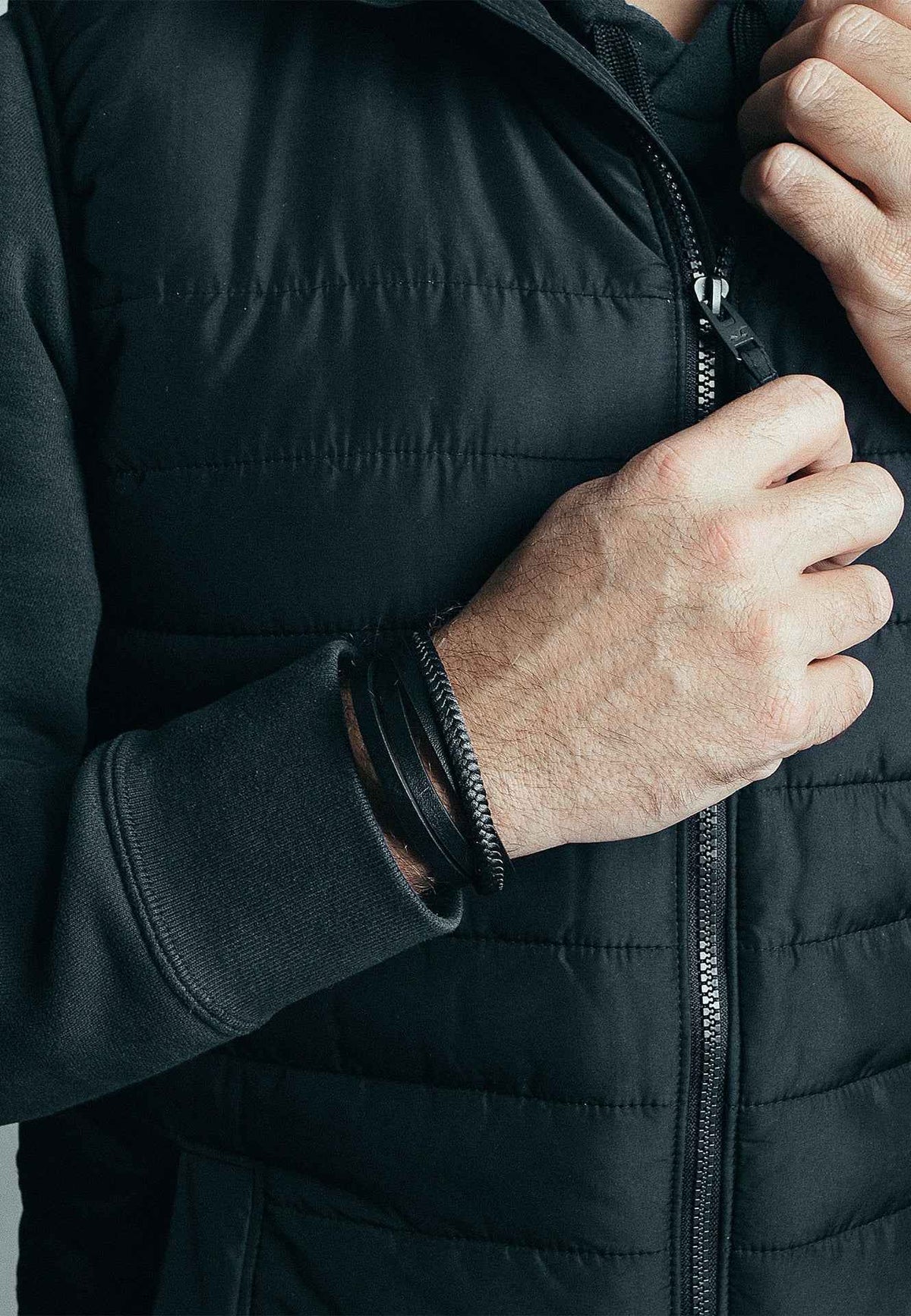 Pathfinder Synthetic Leather Bracelet - Black Black