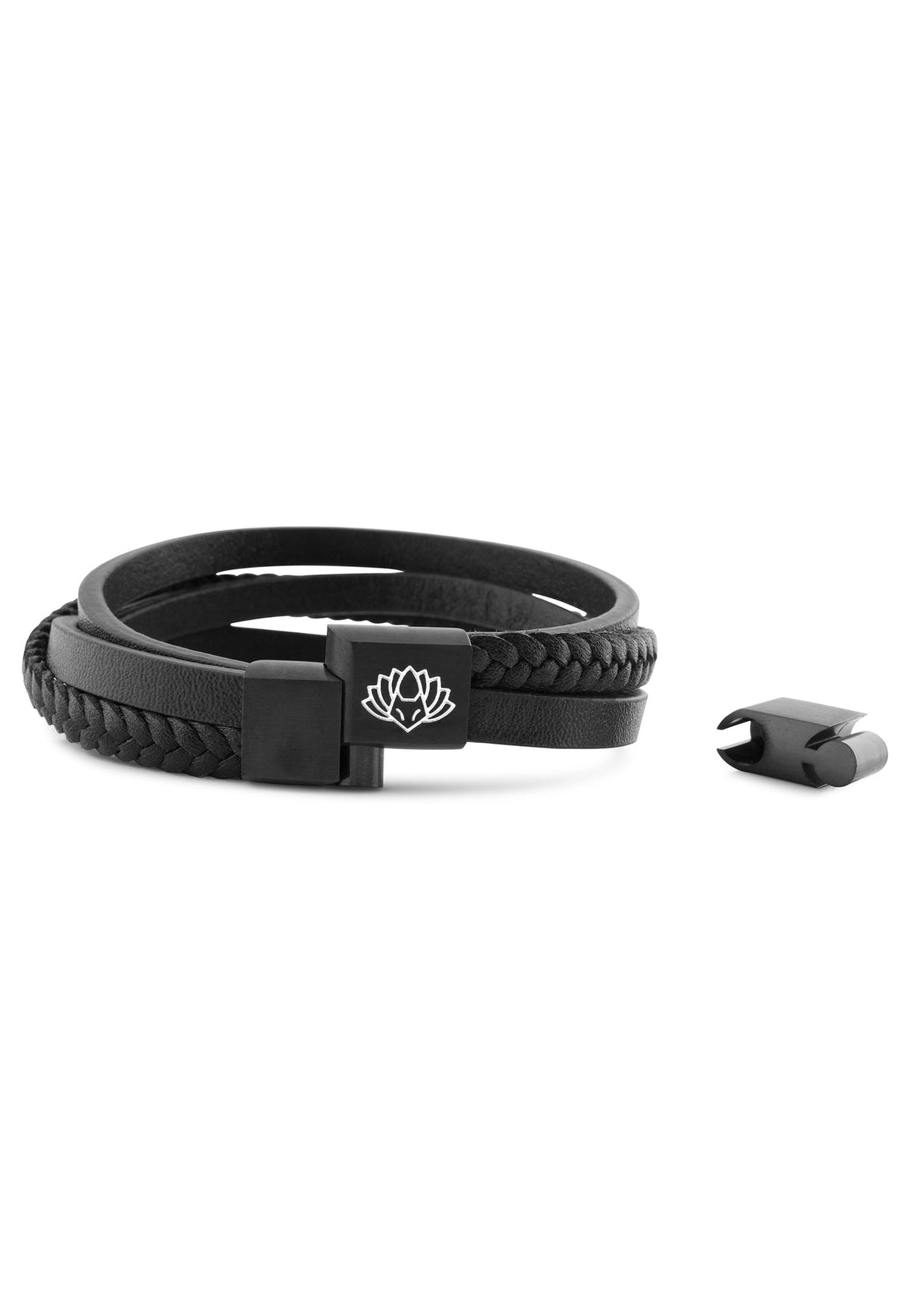 Pathfinder Synthetic Leather Bracelet - Black Black
