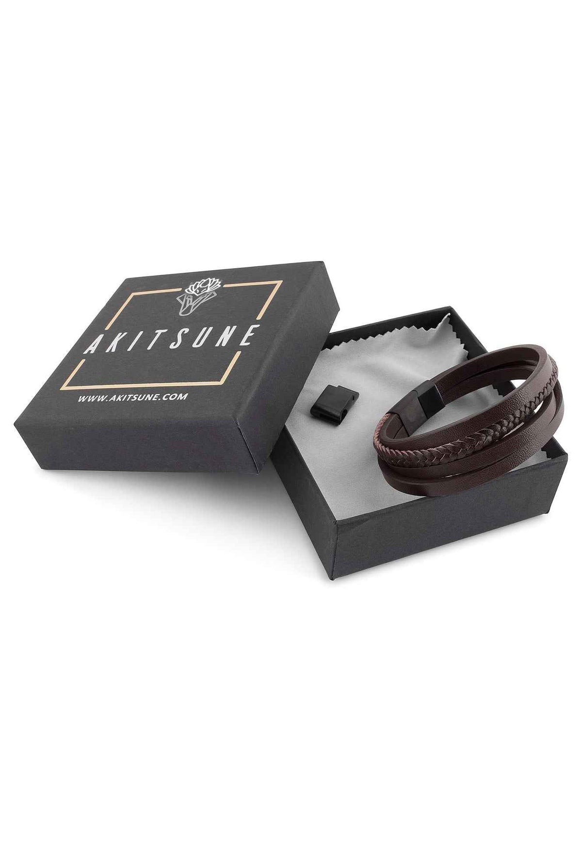 Pathfinder Synthetic Leather Bracelet - Black Brown