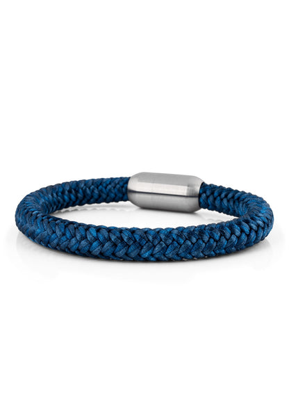 Portus Nautical Rope Bracelet Silver-Navyblue