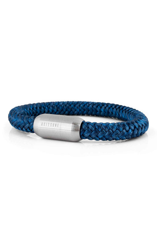 Portus Nautical Rope Bracelet Silver-Navyblue