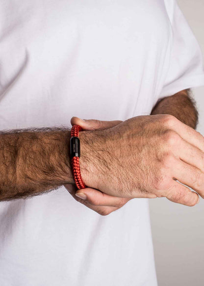 Portus Nautical Rope Bracelet Black-Winered
