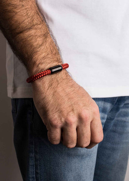 Portus Nautical Rope Bracelet Black-Winered