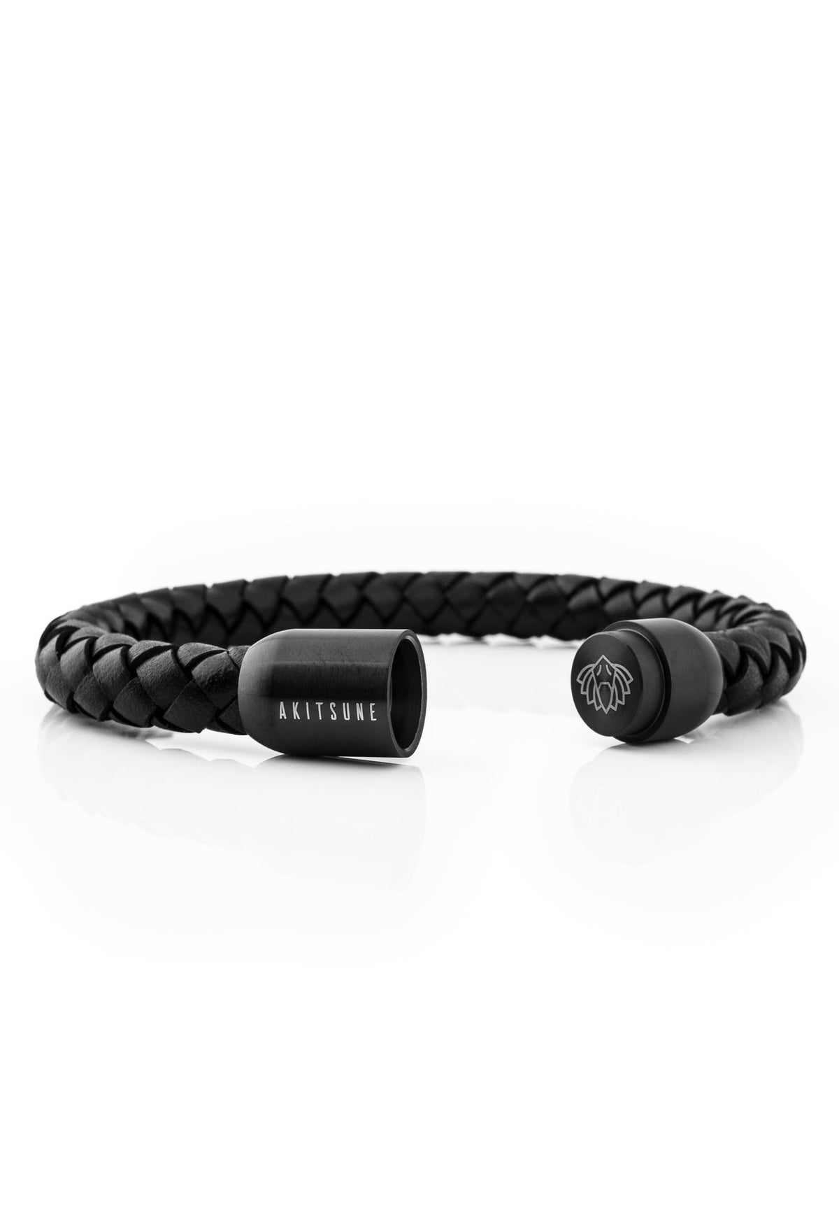 Portus Leather Bracelet Matte Black-Black