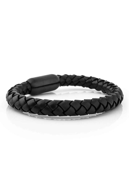 Portus Leather Bracelet Matte Black-Black