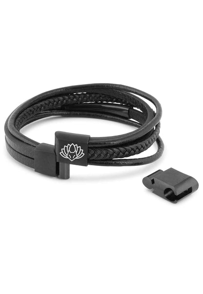 Punisher Synthetic Leather Bracelet - Black Black
