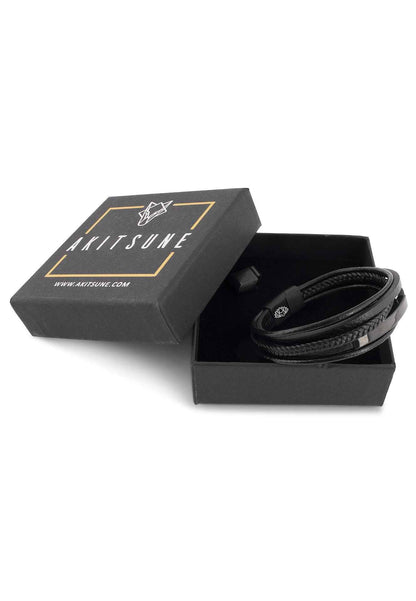 The Punisher Synthetic Leather Bracelet - Black Black