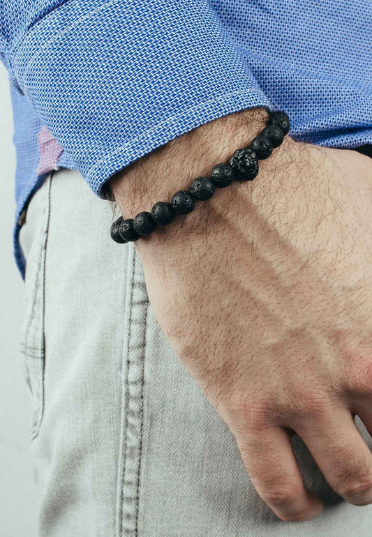 Regis Beaded Bracelet Matte Black - Lavastone