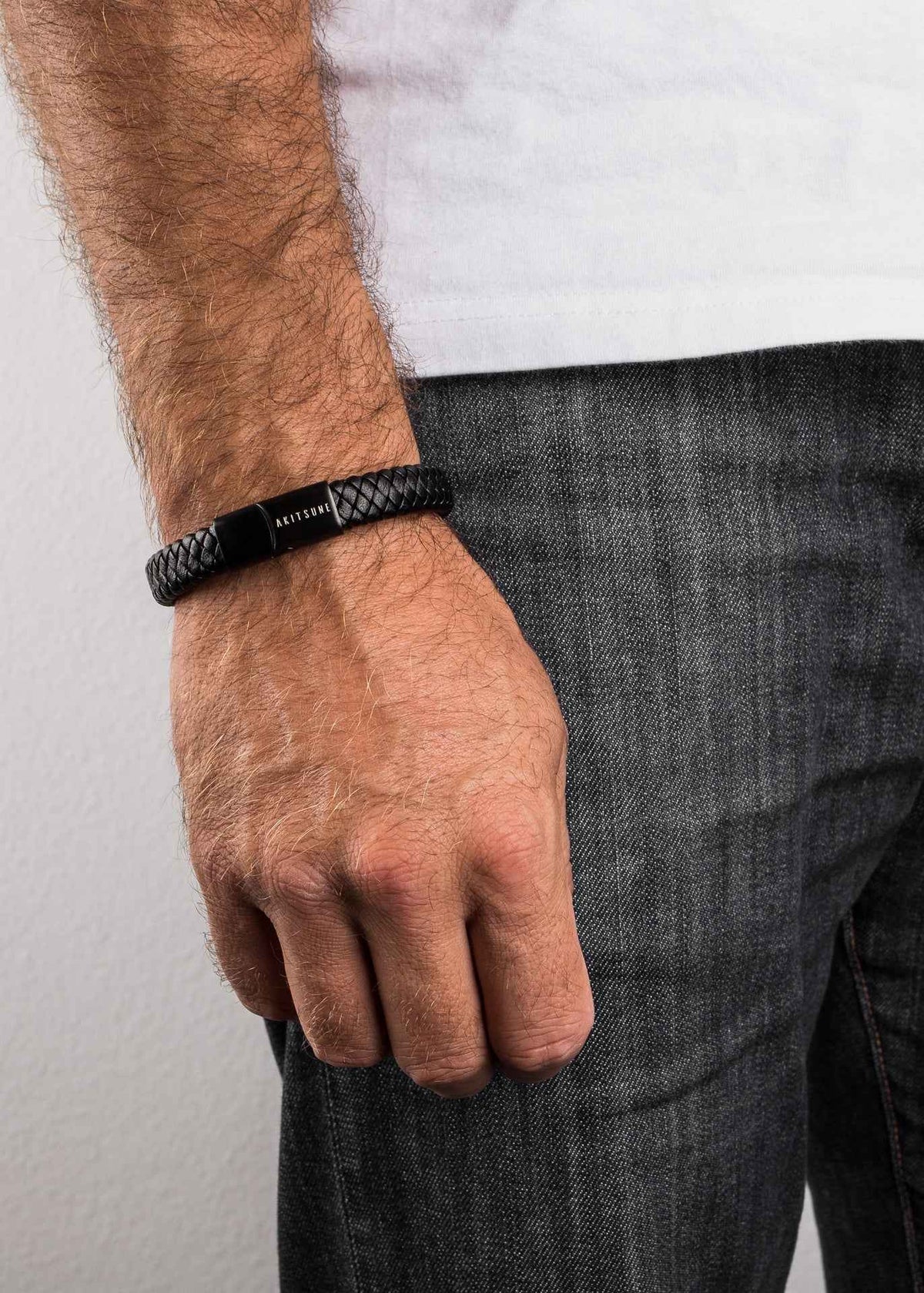 Serpent Leather Bracelet with Magnetic Clasp