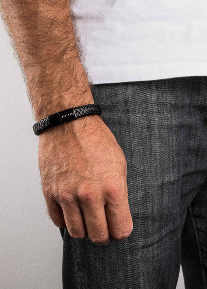 Serpent Leather Bracelet with Magnetic Clasp